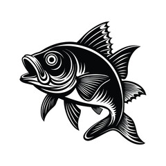 a big fish silhouette vector