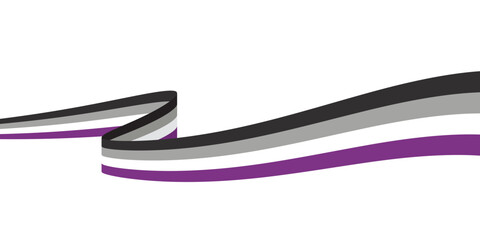 Black, Gray, white and purple colored background, as the colors of the asexual flag. LGBTQI concept. Flat vector illustration.	