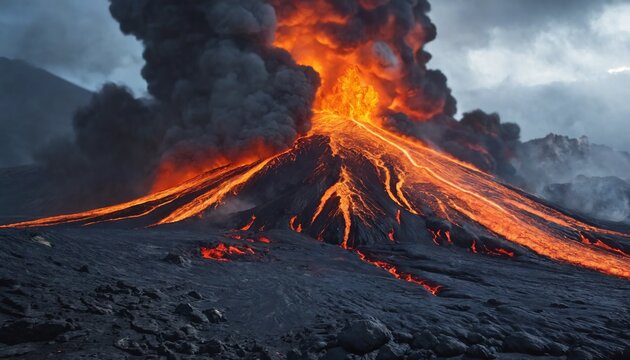 volcanic eruption background
