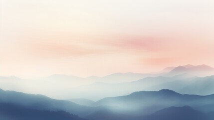 Obraz premium serene abstract blurred gradient background in soft, muted colors, reminiscent of a watercolor painting of a misty mountain range.