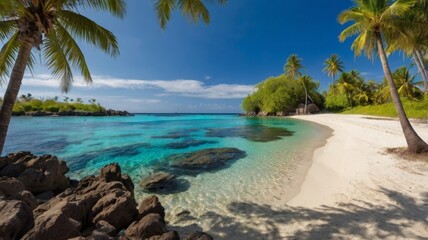 beach with palm trees