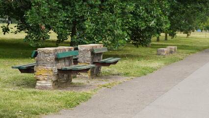 Fototapeta premium wooden bench in the park