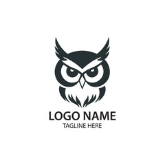 owl illustration, owl logo design, Simple owl head logo design vector