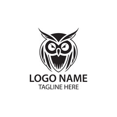 Fototapeta premium owl illustration, owl logo design, Simple owl head logo design vector