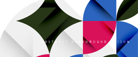 Obraz premium Minimal geometric elements on white. Petals, round triangles, star