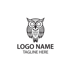 owl illustration, owl logo design, Simple owl head logo design vector