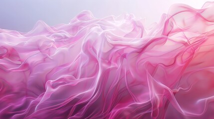 Obraz premium Pink wisps creating a minimalistic abstract landscape, ethereal and captivating, otherworldly design, raw and vivid