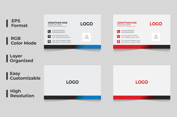 Modern business card design, corporate personal card, creative business card template, identity card