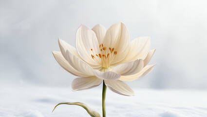 Obraz premium white lotus flower with white background ganrative.ai