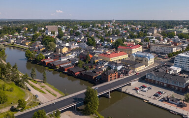Aerial view of Porvoo city on the south coast of Finland