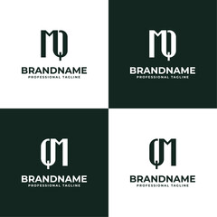 Letters MQ and QM Monogram Logo, suitable for any business with QM or MQ initials