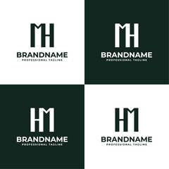 Letters MH and HM Monogram Logo, suitable for any business with HM or MH initials