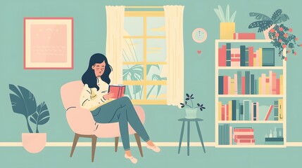 Fototapeta premium woman reading quietly