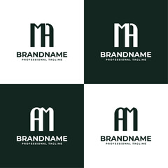 Letters MA and AM Monogram Logo, suitable for any business with AM or MA initials