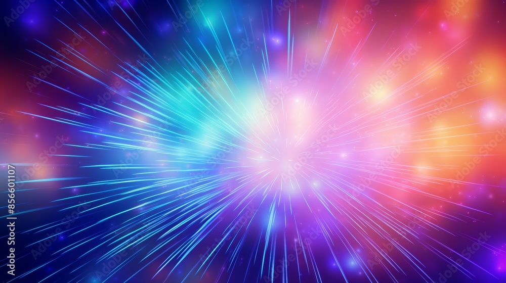 Aufkleber electrifying abstract blurred gradient background in neon colors, reminiscent of a fireworks display