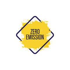 zero emission sign on white background	