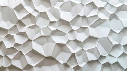 White 3D wall panel with geometric abstract design, detailed and textured, clean lines, raw style, modern aesthetic