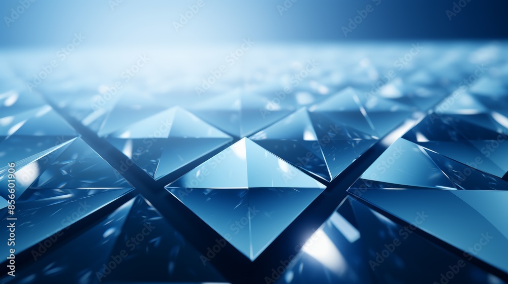 Poster elegant abstract blue background with refined diamonds and squares in a sophisticated geometric pattern. 