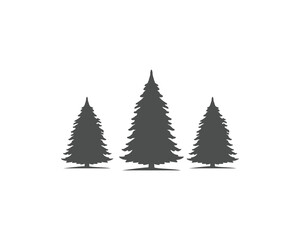 pine trees silhouette vector illustration 