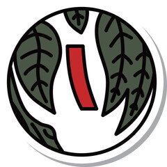 ステッカー風の円形ミニ花札　霜月　栃　11月　赤短　短冊　栃に短冊