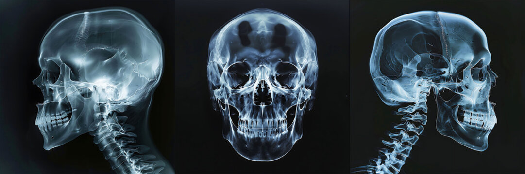 X-ray image of the skull