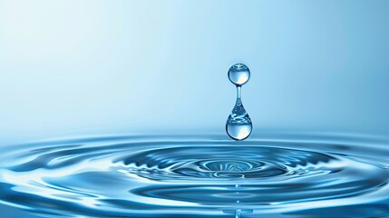 World water day. Realistic drop of water falling 