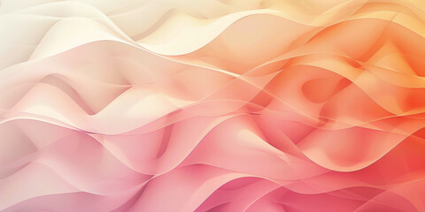 Fototapeta premium Abstract fluid shapes in soft pastel colors of peach, pink, and cream, creating a gentle and soothing visual with a sense of movement