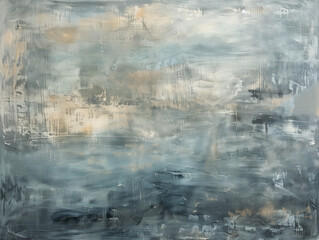 Rustic Textured Wall with Urban Chic Color Washing Technique. Aged effect. Palette of gray, blue, black, white, and taupe with subtle variations. High-resolution. Soft and layered finish.