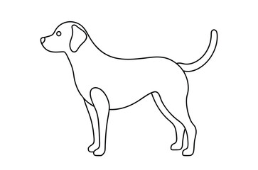 Dog Line art Drawing, continuous line drawing of dog, dogs vector