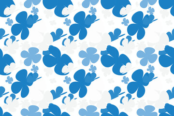 Trendy Floral Seamless Pattern Vintage 70s Style Flower Background Illustration. Colorful Pastel Color Groovy Artwork Bundle, Y2k Nature Backgrounds With Spring Plants.