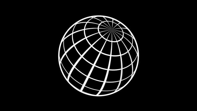 Rotating Grid Sphere Animation 