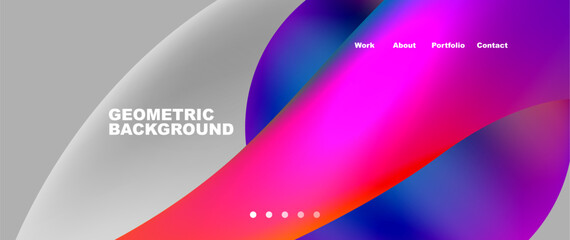 Bright multicolored geometric abstract shapes. Minimal trendy simplicity concept. Modern overlapping forms