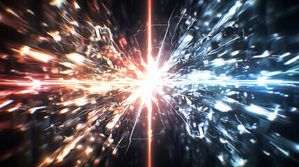 " 相対的な赤と青のエナジーのバトル ."