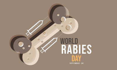 World Rabies Day. background, banner, card, poster, template. Vector illustration.