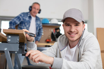 happy man as a craftsman apprentice