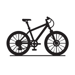 Silhouette of Bicycle Icon Isolated in White