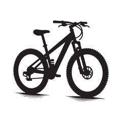 Silhouette of Bicycle Icon Isolated in White