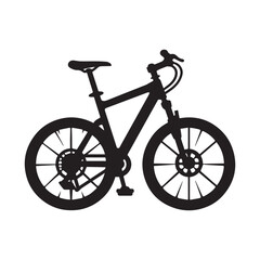 Fototapeta premium Silhouette of Bicycle Icon Isolated in White