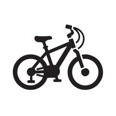 Fototapeta premium Silhouette of Bicycle Icon Isolated in White