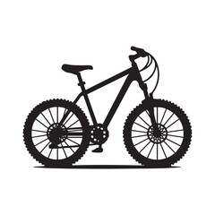 Silhouette of Bicycle Icon Isolated in White