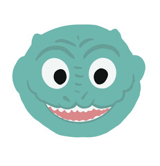 happy smiling face. cute godzilla illustration vector