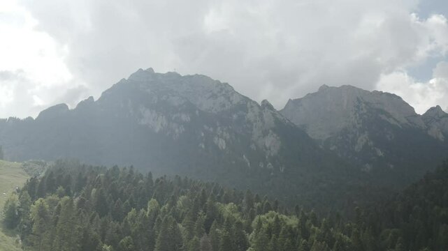 Mountain landscape in Busteni, Prahova county, Romania