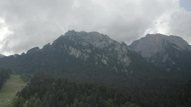 Mountain landscape in Busteni, Prahova county, Romania