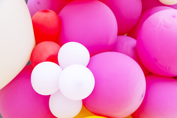 Background from colorful colored inflatable balls.