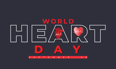 Fototapeta premium World Heart Day. background, banner, card, poster, template. Vector illustration.