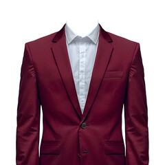 Businessman dark red suit with white shirt and modern fit on transparent background clipart