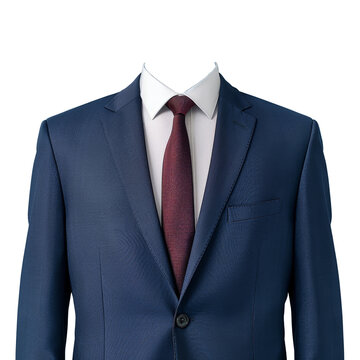 Businessman navy blue suit with maroon tie and elegant fit on transparent background clipart