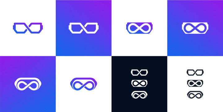 Amazing Vector infinty vr logo, made of infinity and vr , can be used in various media easily, set, editable, Exclusive