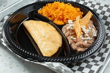 A view of a fried quesadilla plate.
