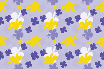 Hand Painted Flower Pattern Little Floral Liberty Seamless Texture Background. Spring, Summer Romantic Blossom Flower Garden Seamless Pattern for Your Designs